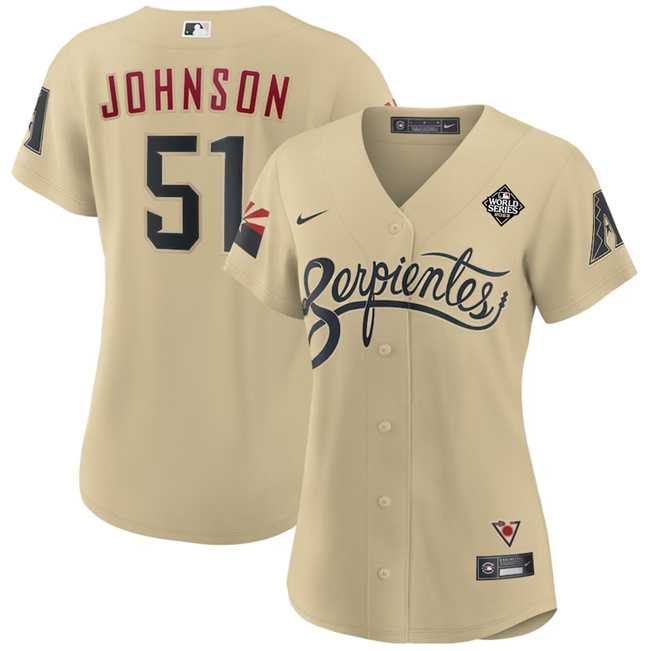 Women's Arizona Diamondbacks #51 Randy Johnson Gold 2023 World Series City Connect Stitched Jersey(Run Small) Dzhi,We sell and wholesale Women's Arizona Diamondbacks #51 Randy Johnson Gold 2023 World Series City Connect Stitched Jersey(Run Small) Dzhi on line form chian!
